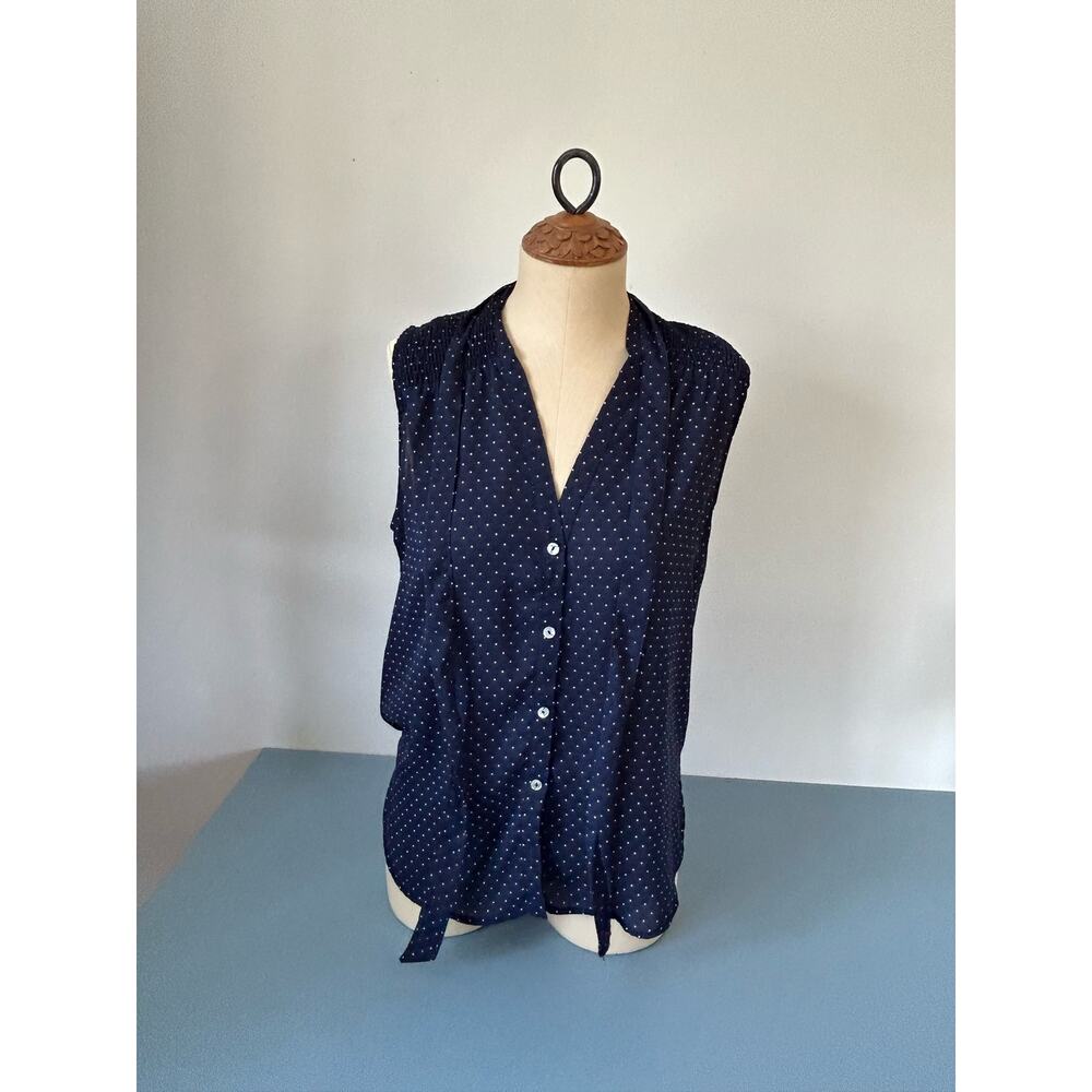 AliceBlue for Stitch Fix womens sleeveless button down blouse blue size S